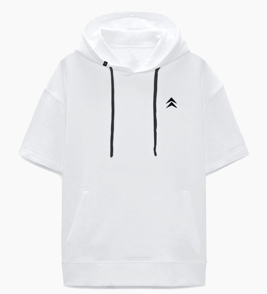 Essential White Short Sleeve Hoodie image 0