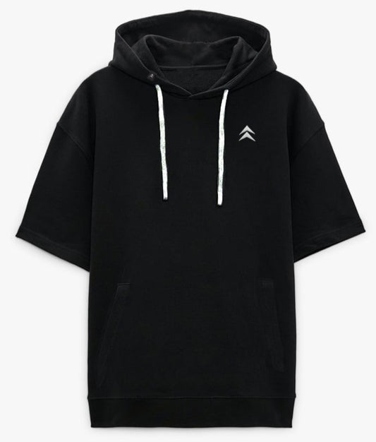 Essential Black Short Sleeve Hoodie image 0