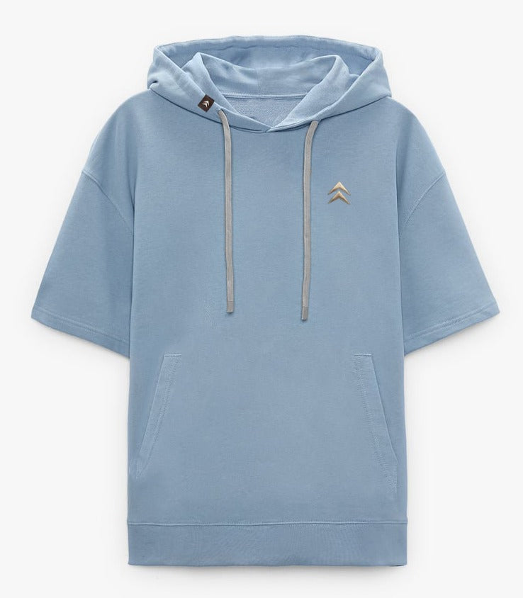 Essential Blue Short Sleeve Hoodie image 0