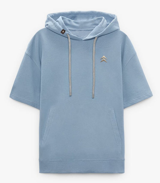 Essential Blue Short Sleeve Hoodie image 0